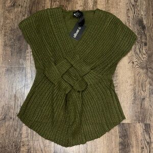 Olive Green Knit Sweater Vest